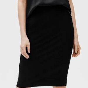 Eileen Fisher Classic Black Stretch Pull On Pencil Skirt Small